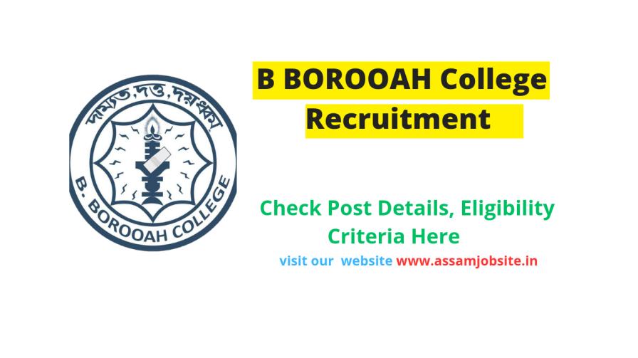 B Borooah College Recruitment 2023